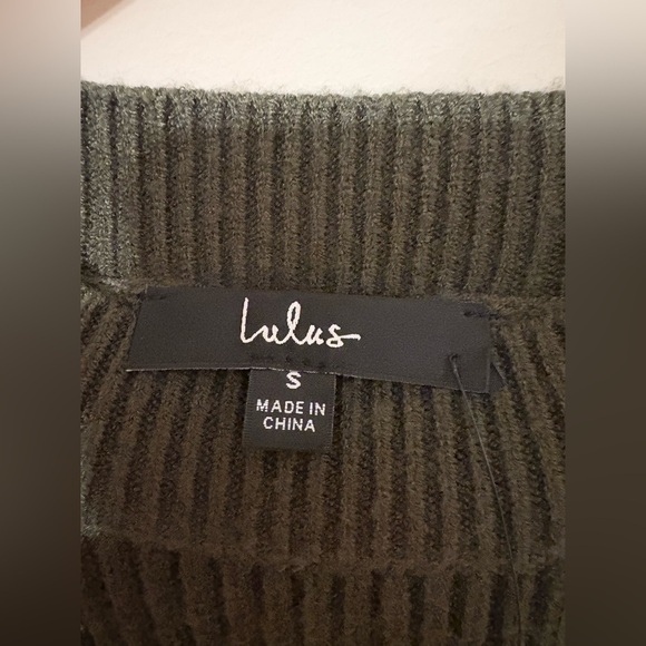 Lulus Women's S Olive Green Sweater Dress Long Sleeve Short NWTs - Picture 4 of 6